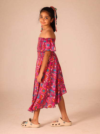 Mini Me Sara Asymmetric Top & Skirt Set